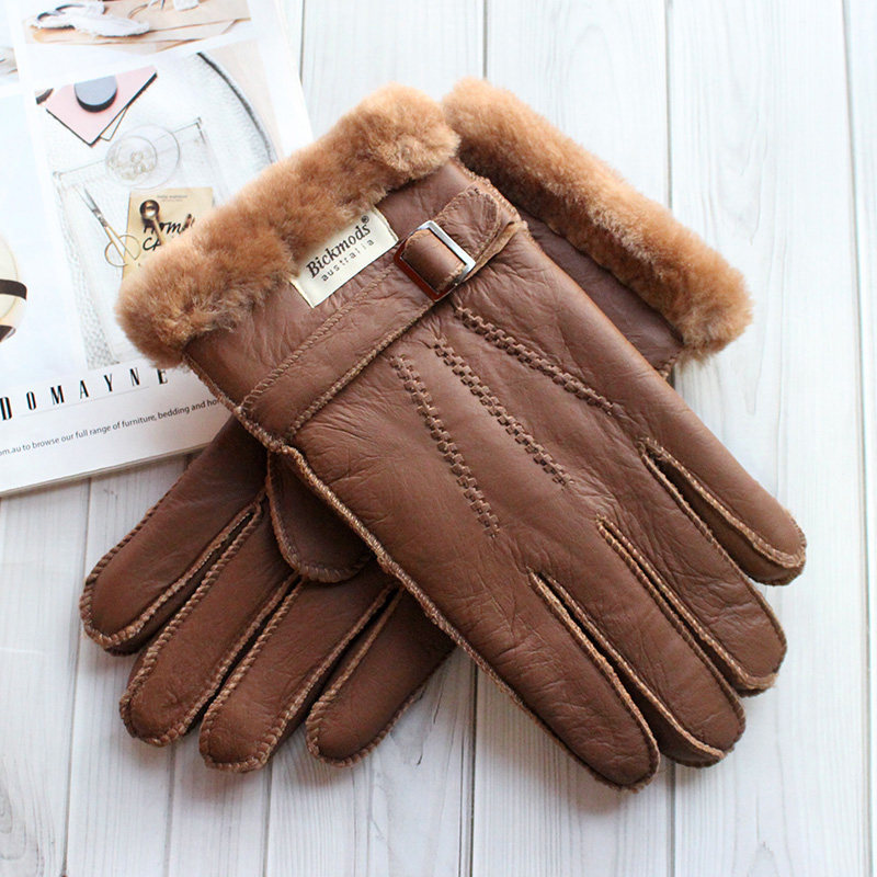 Leather Driving Glove - Koyun derisi kürk eldiven erkek kalın