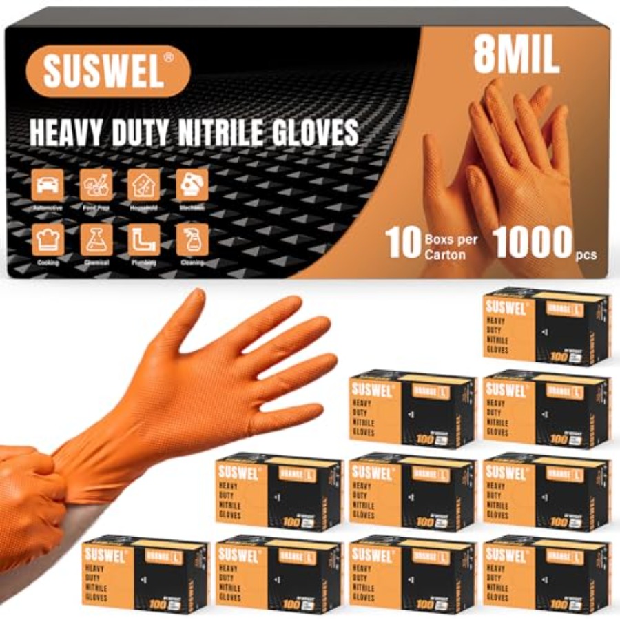 Nitrile Mechanic Glove - AĞIR HİZMET TİPİ 8 Mil Turuncu