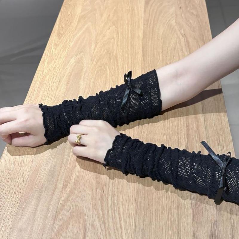 Fingerless Glove Knit - Kadın Gotik Örgü Parmaksız Eldiven Elastik