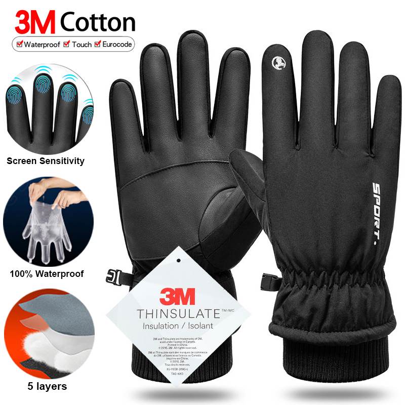 Ski Glove Waterproof - Termal Kış Bisiklet Kayak Eldivenleri Açık