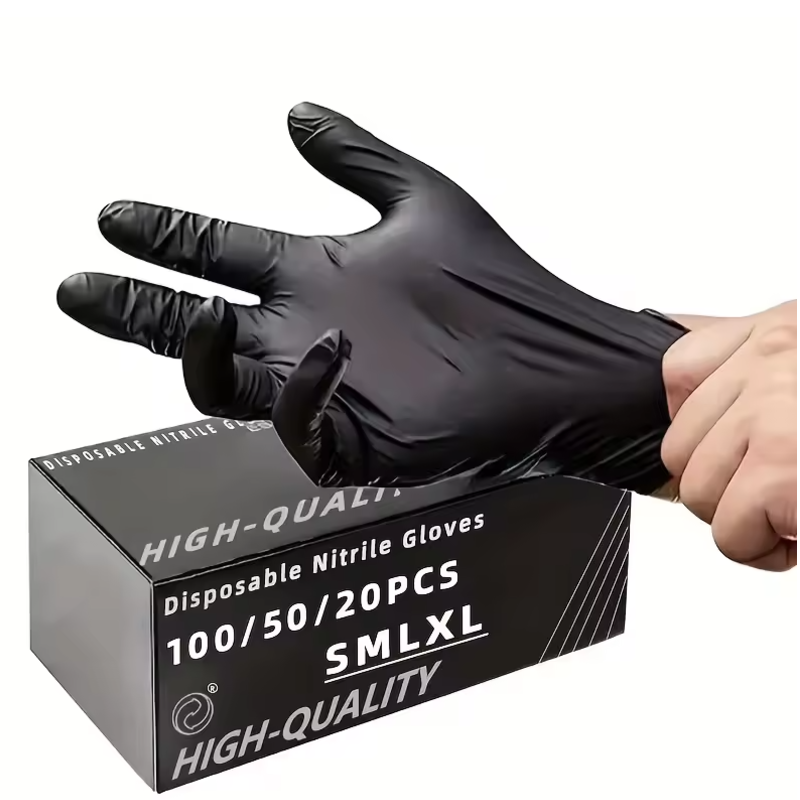 Nitrile Mechanic Glove - 100/50/20 adet siyah nitril eldiven kalınlaşmış