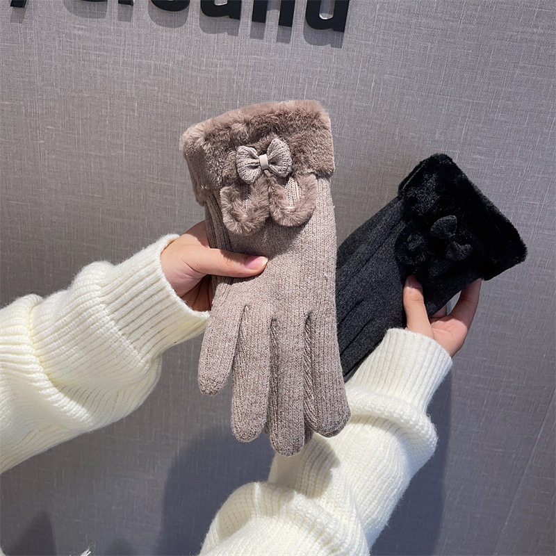 Wool Glove Lined - Eldivenler Kadın Yün Astarlı Dokunmatik Ekran