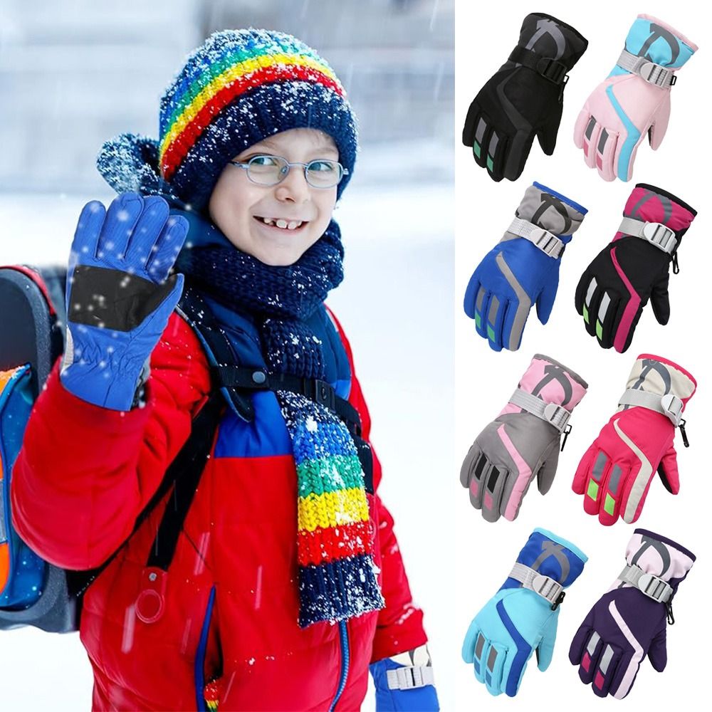Ski Glove Waterproof - Sevimli Rüzgar Geçirmez Çocuk Kayak Eldivenleri