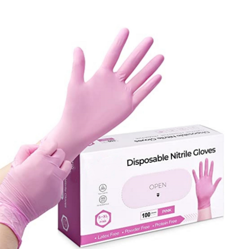 Pembe nitril tek kullanımlık e - Latex Disposable Glove incelemesi ve fiyatı