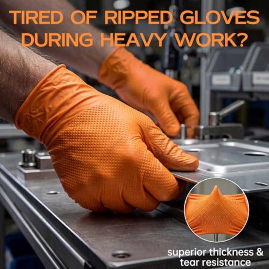 AĞIR HİZMET TİPİ 8 Mil Turuncu - Nitrile Mechanic Glove incelemesi ve fiyatı