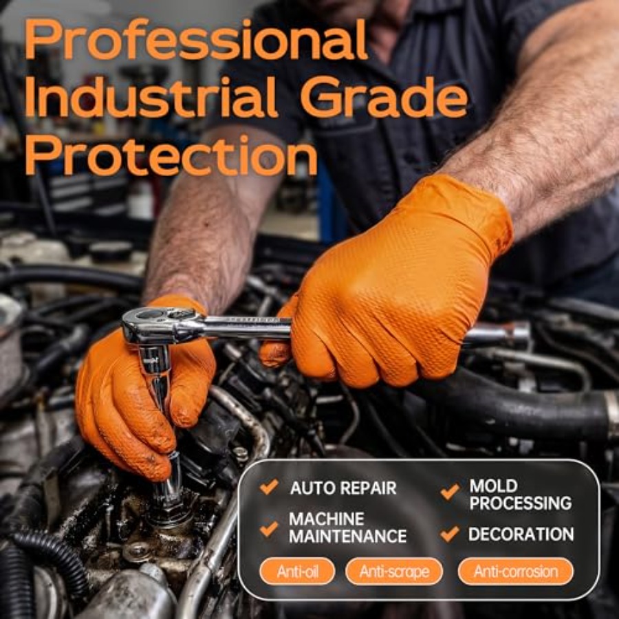 AĞIR HİZMET TİPİ 8 Mil Turuncu - Nitrile Mechanic Glove incelemesi ve fiyatı