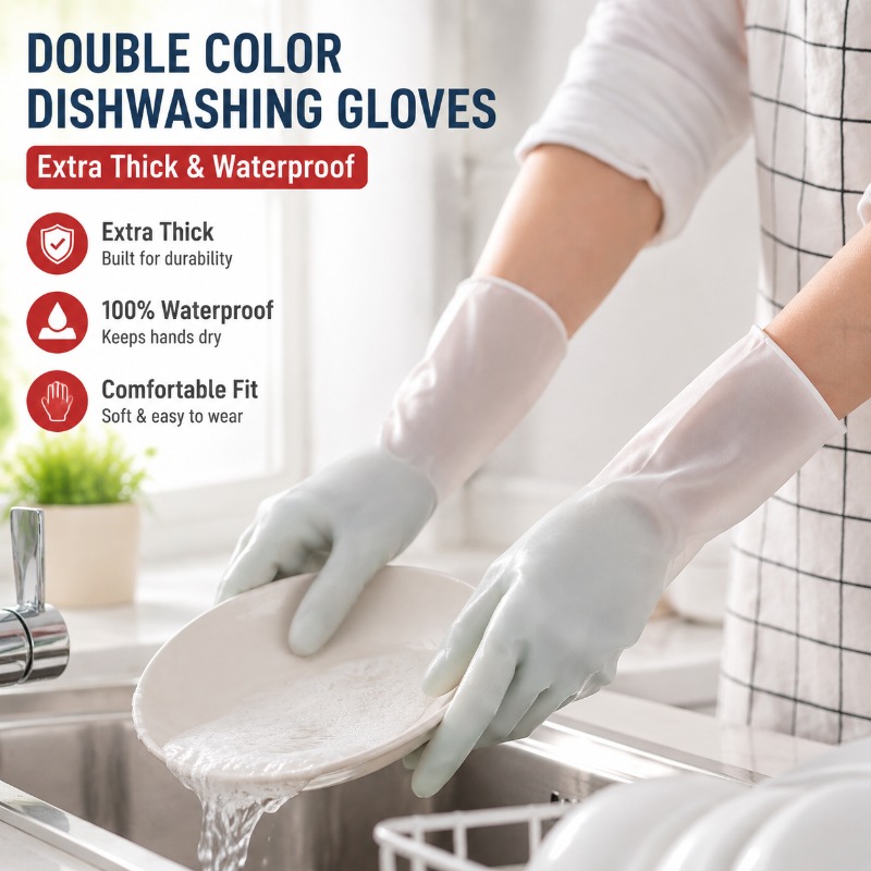 PVC Çift Renkli Bulaşık Yıkama - Dish Glove Rubber incelemesi ve fiyatı