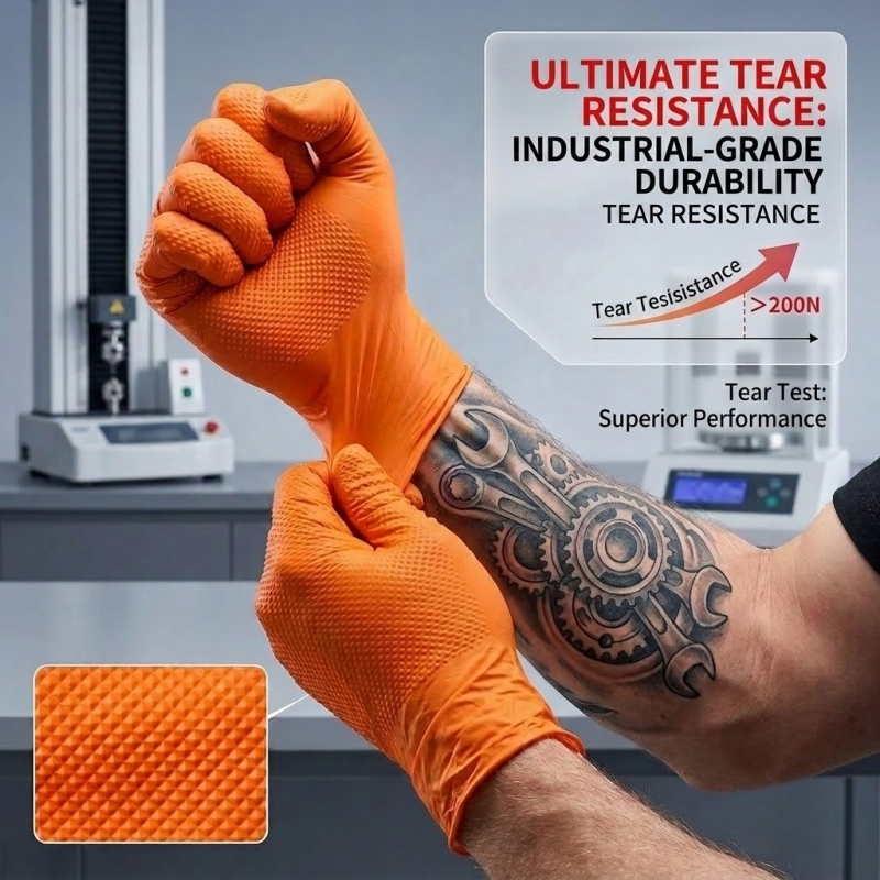 Ağır Hizmet Tipi Turuncu Nitri - Nitrile Mechanic Glove incelemesi ve fiyatı