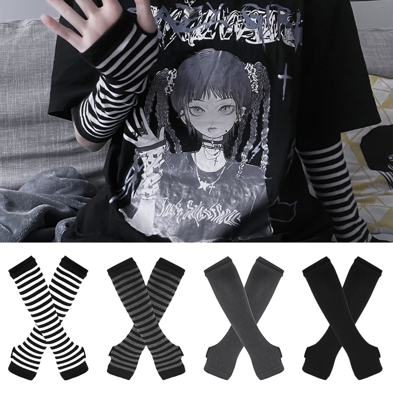 Kadınlar Uzun Kollu Gotik Çizg - Fingerless Glove Knit incelemesi ve fiyatı