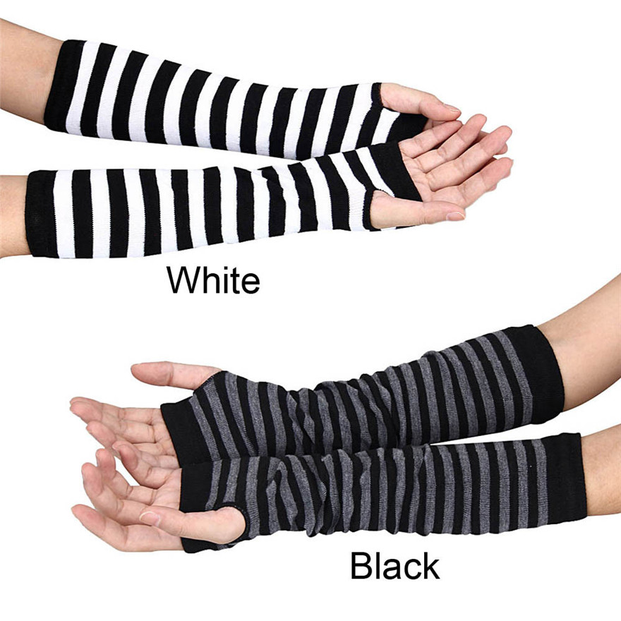 Kadınlar Uzun Kollu Gotik Çizg - Fingerless Glove Knit incelemesi ve fiyatı